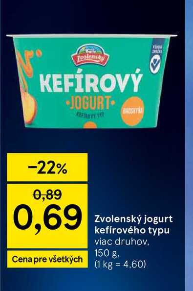Zvolenský jogurt kefírového typu viac druhov 150 g v akcii