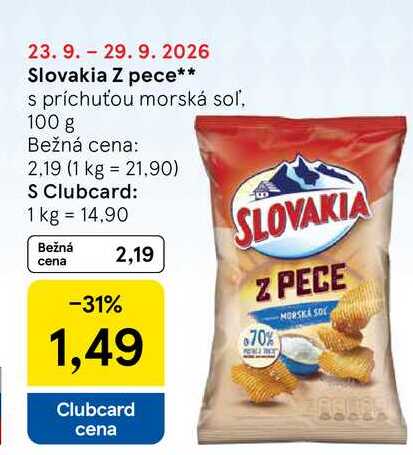 Slovakia Z pece s príchuťou morská soľ, 100 g