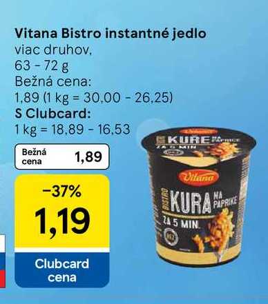 Vitana Bistro instantné jedlo viac druhov 63-72 g