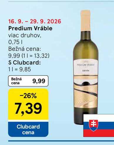 Predium Vráble viac druhov, 0.75l