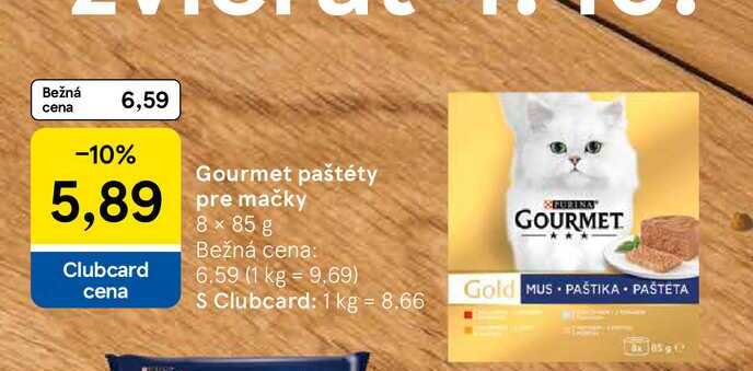 Gourmet paštéty pre mačky 8x85g