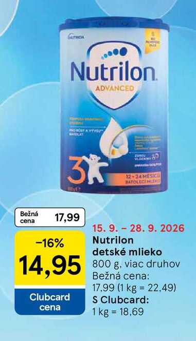 Nutrilon detské mlieko viac druhov 800g