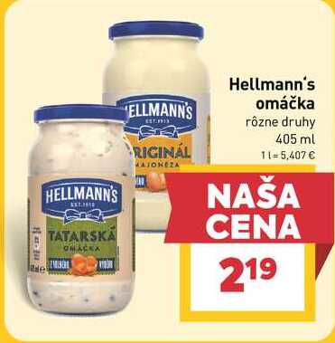 Hellmann's Tatárska omáčka 405 ml