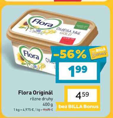 Flora Originál rôzne druhy 400 g 