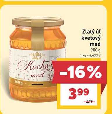 Zlatý úľ kvetový med 900 g