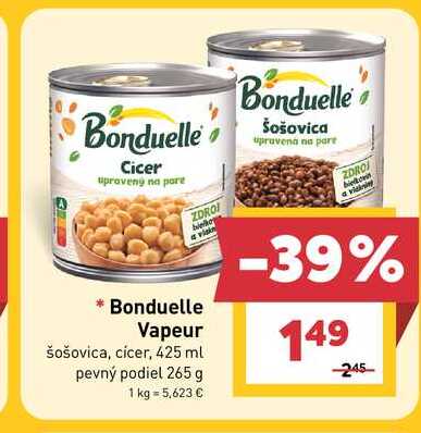Bonduelle Vapeur šošovica, cicer, 425 ml