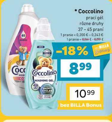 Coccolino prací gél rôzne druhy 37-45 praní