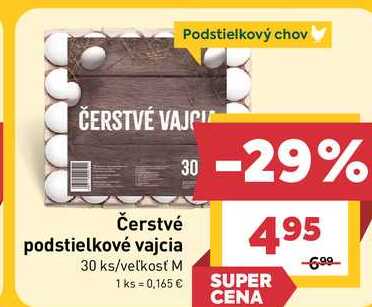 Čerstvé podstielkové vajcia 30 ks/veľkosť M