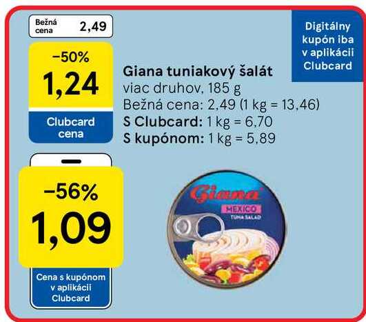 Giana tuniakový šalát viac druhov 185 g