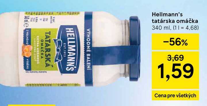 Hellmann's tatárska omáčka 340 ml