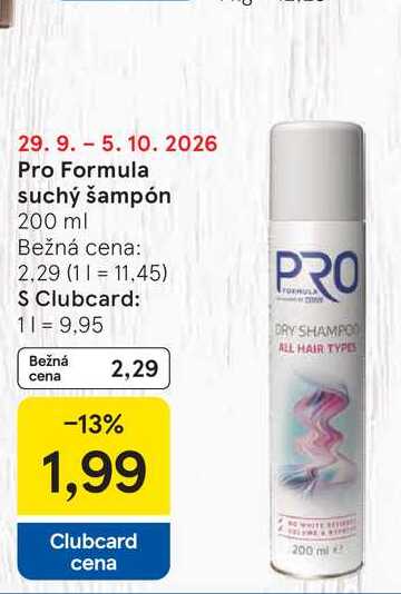 Pro Formula suchý šampón 200 ml
