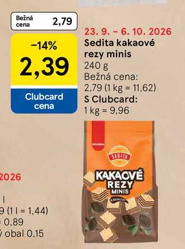 Sedita kakaové rezy minis 240 g
