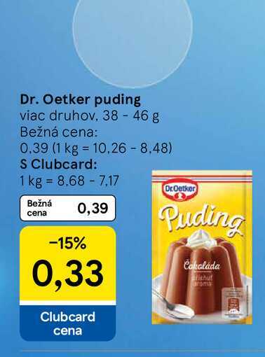 Dr. Oetker puding viac druhov, 38 - 46 g 