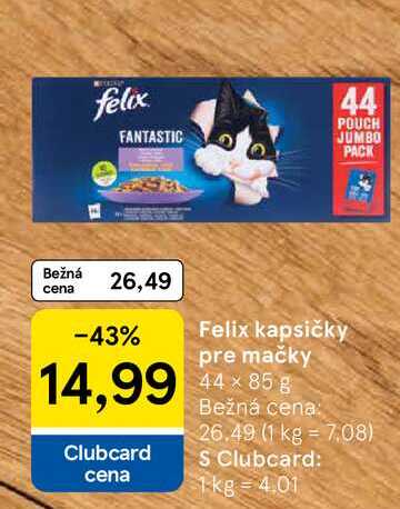 Felix kapsičky pre mačky 44 × 85 g