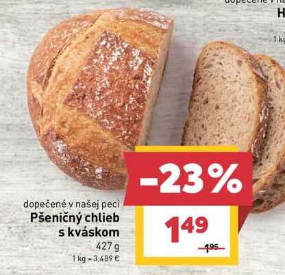 Pšeničný chlieb s kváskom 427 g 