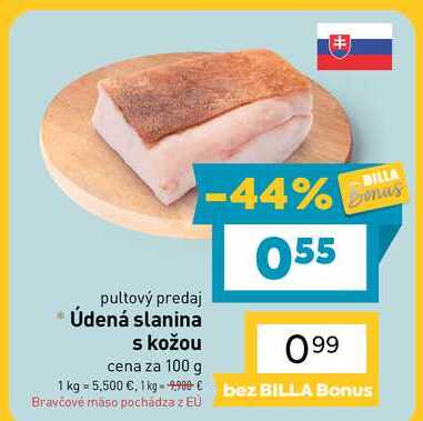 Údená slanina s kožou cena za 100 g