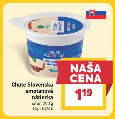 Chute Slovenska smotanová nátierka natur, 200 g