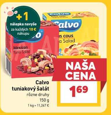 )Calvo tuniakový šalát rôzne druhy 150 g