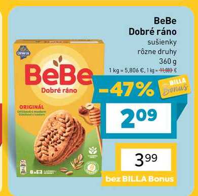 BeBe Dobré ráno sušienky rôzne druhy 360 g