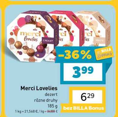 Merci Lovelies dezert rôzne druhy 185 g