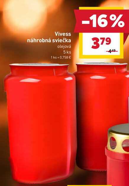 Vivess náhrobná sviečka olejová 5 ks
