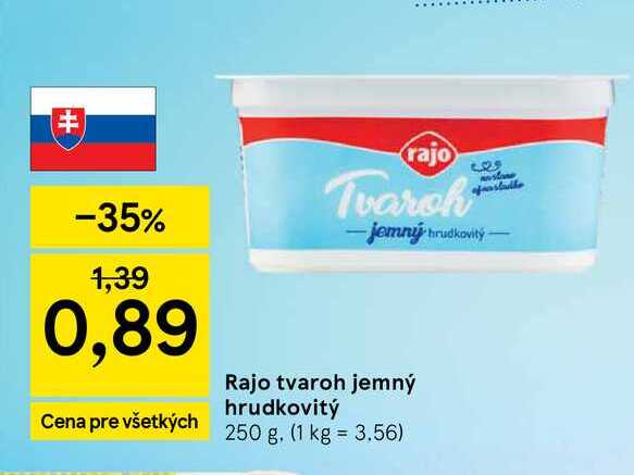 Rajo tvaroh jemný hrudkovitý 250 g
