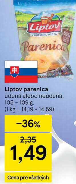 Liptov parenica údená alebo neúdená 105-109 g