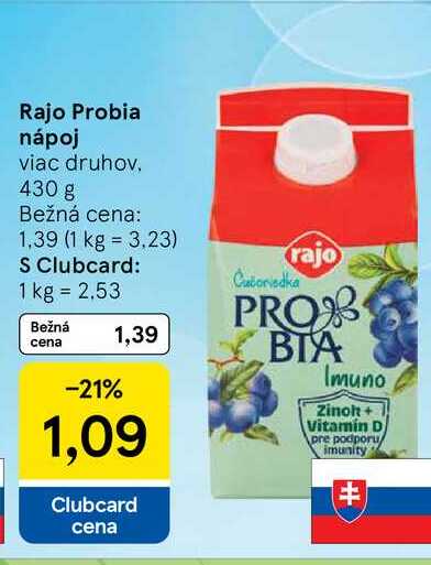 Rajo Probia nápoj viac druhov, 430 g