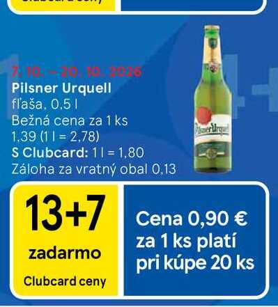 Pilsner Urquell fľaša 0.5l v akcii