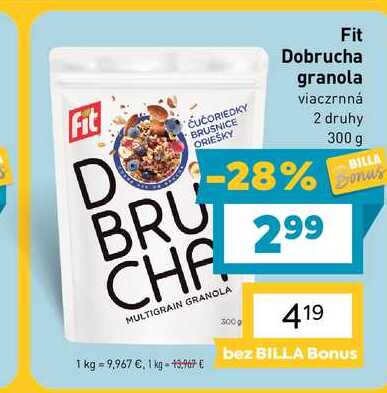 Fit Dobrucha granola viaczrnná 2 druhy 300 g