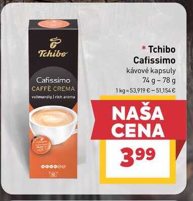 Tchibo Cafissimo kávové kapsuly 74 g -78 g