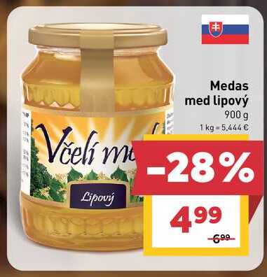 Medas med lipový 900 g 