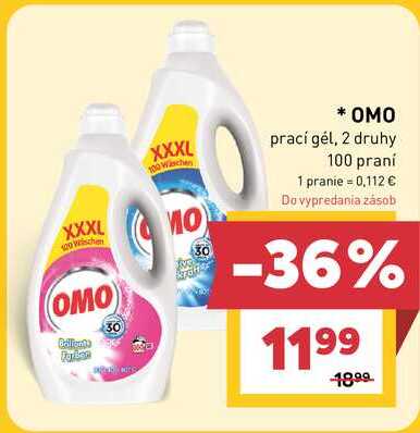 OMO prací gél, 2 druhy 100 praní