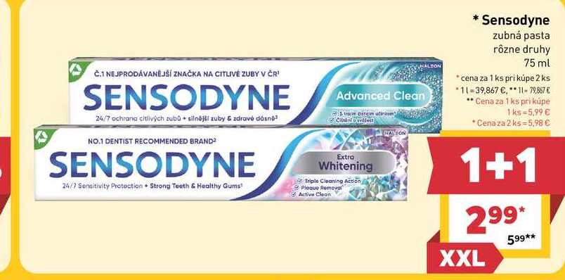 Sensodyne zubná pasta rôzne druhy 75 ml