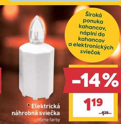 Elektrická náhrobná sviečka rôzne farby