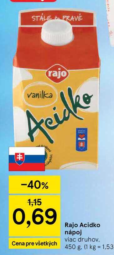 Rajo Acidko nápoj viac druhov, 450 g