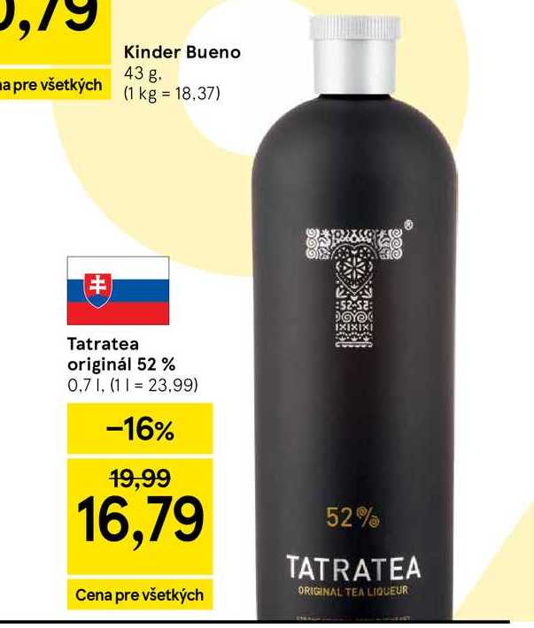 Tatratea originál 52% 0,7l