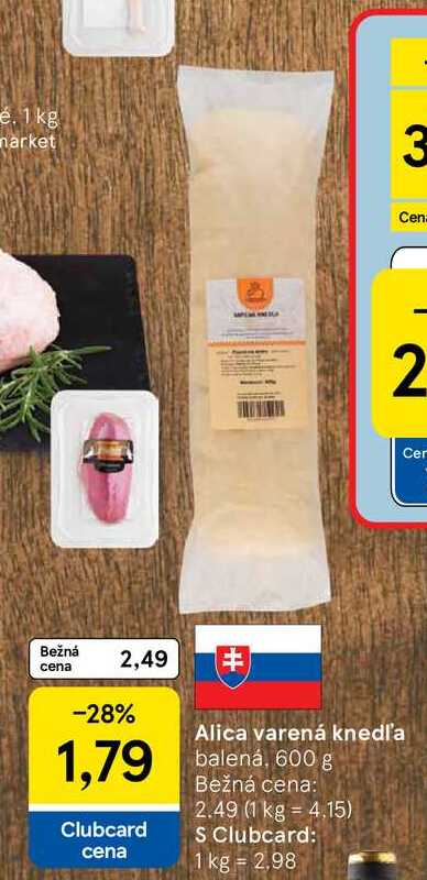 Alica varená knedľa balená, 600 g