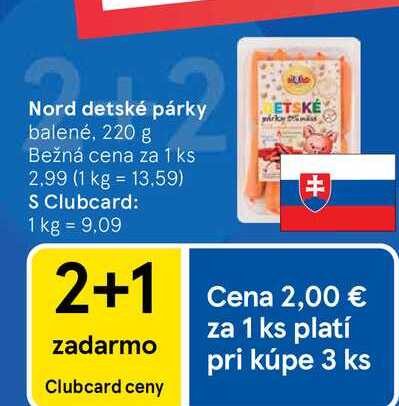 Nord detské párky balené, 220 g 