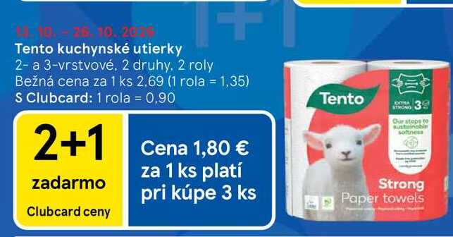 Tento kuchynské utierky 3-vrstvové, 2 druhy 2 roly