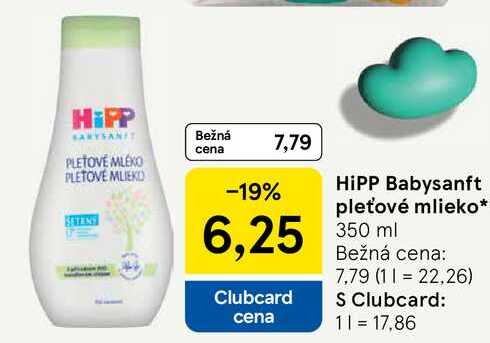 HiPP Babysanft pleťové mlieko 350 ml