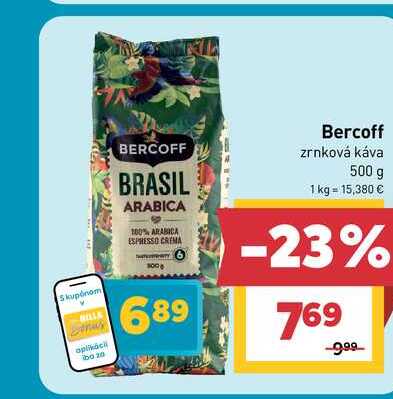 Bercoff zrnková káva 500 g