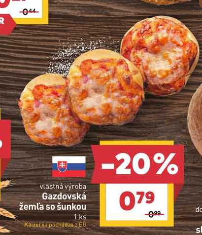 Gazdovská žemľa so šunkou 1 ks