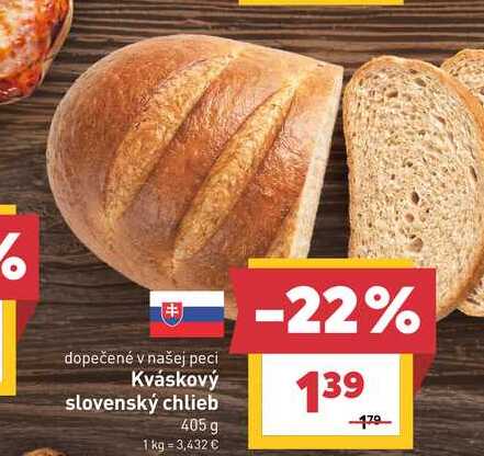 Kváskový slovenský chlieb 405 g 