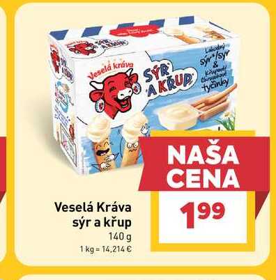 Veselá Kráva sýr a křup 140g
