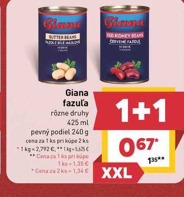 Giana fazuľa rôzne druhy 425 ml