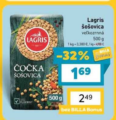 Lagris šošovica veľkozrnná 500 g