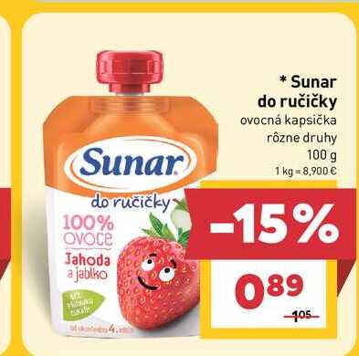 Sunar do ručičky ovocná kapsička rôzne druhy 100 g