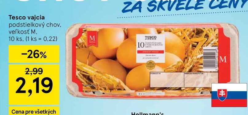 Tesco vajcia podstielkový chov veľkosť M, 10 ks