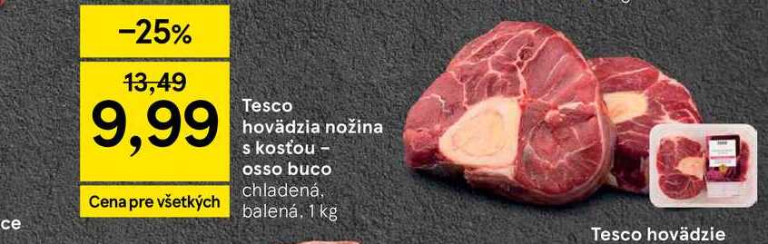 Hovädzia nožina s kosťou - osso buco chladená 1 kg